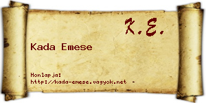 Kada Emese névjegykártya